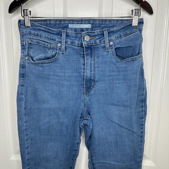 WOMEN'S LEVIS 721 HIGH RISE SKINNY JEANS W29 L28 - Picture 2 of 14